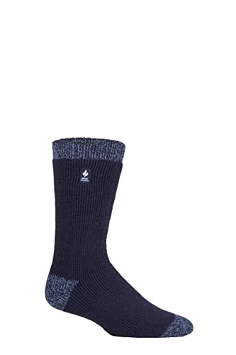 HEAT HOLDERS SOCKSHOP Herren 2.3 TOG Gemustert und schlicht Thermische Socken Packung 1 (39-45, Berlin Ferse & Zehe Marine) von HEAT HOLDERS