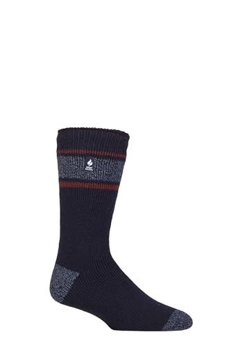 HEAT HOLDERS SOCKSHOP Herren 2.3 TOG Gemustert und schlicht Thermische Socken Packung 1 Fraser Marine/Denim 39-45 von HEAT HOLDERS