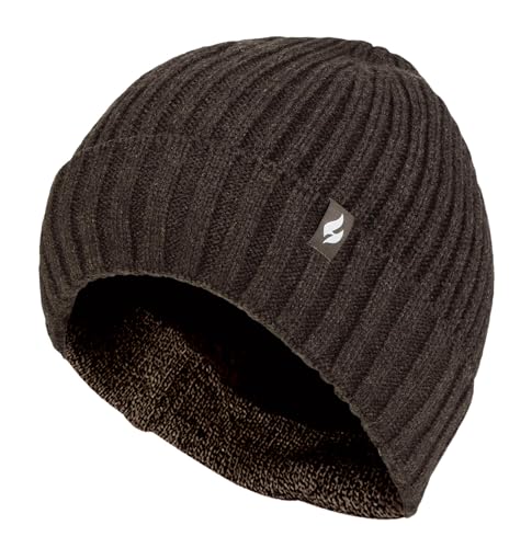 HEAT HOLDERS SOCKSHOP Herren Hut - 'Lawson' Gerippt Schmucklos Thermal Umsatz Hut Winter Warm 1 Pack Einheitsgröße Waldgrün von HEAT HOLDERS