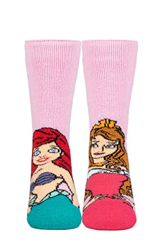 HEAT HOLDERS SOCKSHOP Kinder 1.6 TOG Lite Disney The Little Mermaid und Sleeping Beauty Thermische Socken Packung 1 Rosa 31-36 von HEAT HOLDERS