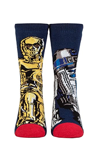 HEAT HOLDERS SOCKSHOP Kinder 1.6 TOG Lite Star Wars R2D2 & C3P0 Thermische Socken Packung 1 Marine 26-30 von HEAT HOLDERS