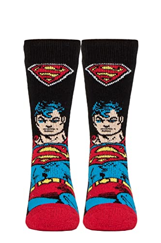 HEAT HOLDERS SOCKSHOP Kinder DC 1.6 TOG Lite Superman Thermische Socken Packung 1 Schwarz 27-30 von HEAT HOLDERS