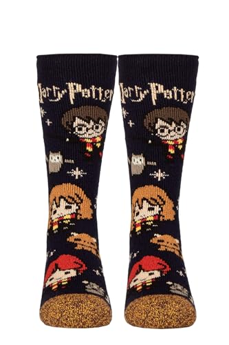 HEAT HOLDERS SOCKSHOP Kinder Socken - Magier Charakter 1.6 TOG Lite Warme Thermik Gemustert Socken 1 Paar Pack Marine 4-7 Jahre von HEAT HOLDERS