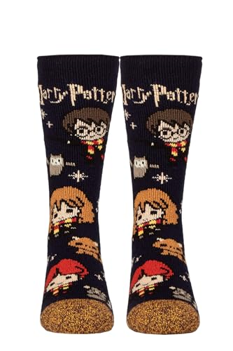 HEAT HOLDERS SOCKSHOP Kinder Socken - Harry Potter Charakter 1.6 TOG Lite Warme Thermik Gemustert Socken 1 Paar Pack Marine 8-12 Jahre von HEAT HOLDERS