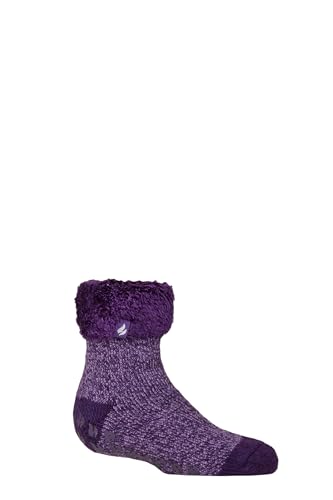 HEAT HOLDERS SOCKSHOP Kinder Socken - Schmucklos Lounge Socken, Thermal, Winter Warm, 1 Paar, 8-12 Jahre Annabelle Twist Lila von HEAT HOLDERS