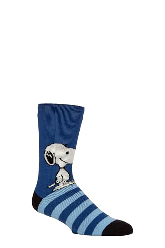 HEAT HOLDERS SOCKSHOP Snoopy Thermo Socken für Herren – 1.6 TOG Lite Peanuts – Flauschige Warme Weiche Wintersocken – Lustiges Geschenk für Kalte Tage & Gemütliche Stunden Zuhause Blau 39-45 von HEAT HOLDERS