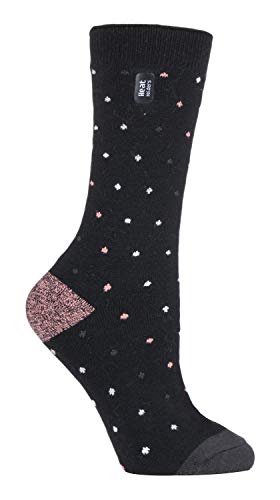 HEAT HOLDERS Ultra Lite - Damen 1.0 Tog Winter Warm Dünn Thermosocken zum Erwärmen (Berry Black Spots, 37-42 eu) von HEAT HOLDERS