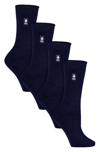 HEAT HOLDERS Ultra Lite - Damen 4er Pack Thermosocken für Winter | Socken mit Innenfleece (37-42, Marine) von HEAT HOLDERS