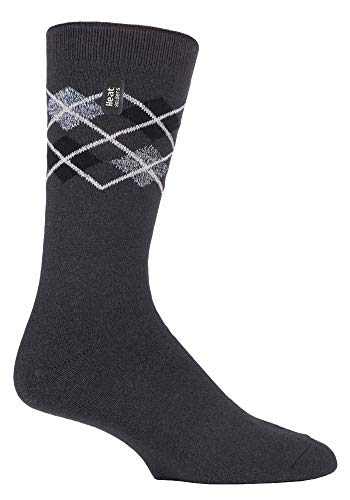 HEAT HOLDERS Ultra Lite - Herren Winter Warm Dünn Business Thermosocken (39-42, Jay Charcoal Argyle) von HEAT HOLDERS