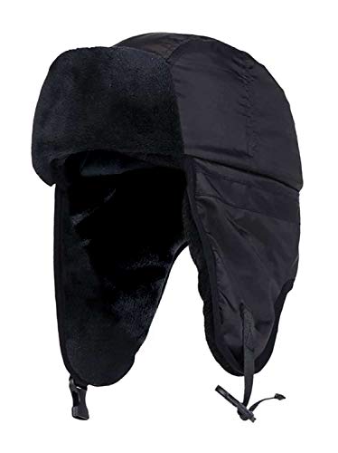 HEAT HOLDERS - Herren warm Winter gefüttert wasserdicht schwarz fliegermütze (Black (Trapper), Large/X-Large) von HEAT HOLDERS