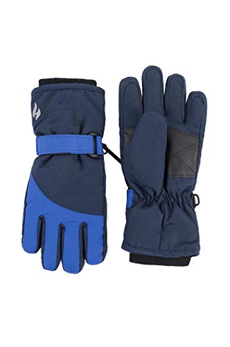 Heat Holders - Kinder Jungen Mädchen Wasserdicht Warm Fleece Gefüttert Isoliert Winter Thermo Skihandschuhe Gr. 5-10 Jahre, Dunkelblau / Blau von HEAT HOLDERS