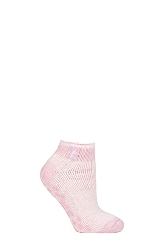 HEAT HOLDERS SOCKSHOP Damen 2.3 TOG Gemustert und gestreift Knöchel Hausschuhe Socken Packung 1 (37-42, Pisa Abgestaubt Rosa, von HEAT HOLDERS