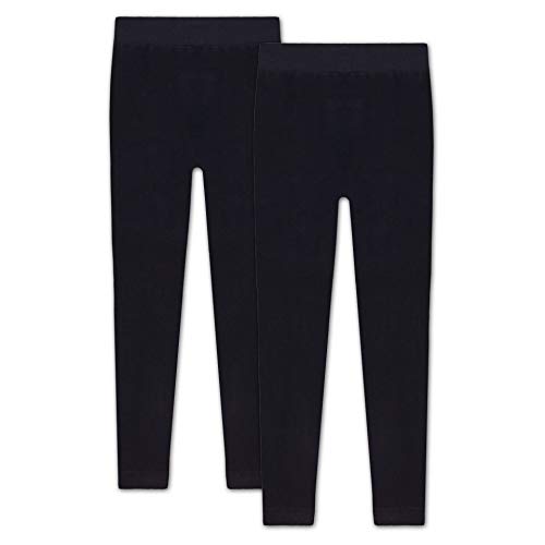 Heatex Kinder Thermo Leggings mit Fleece Blickdicht (2 Pack) Schwarz 128-134 von Heatex