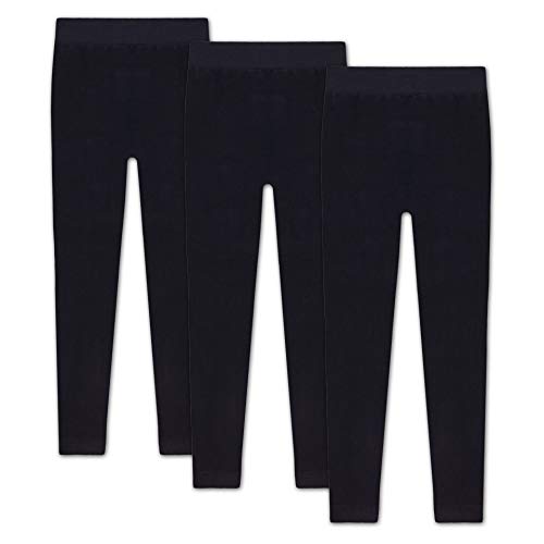 Heatex Kinder Thermo Leggings mit Fleece Blickdicht (3 Pack) Schwarz 128-134 von Heatex