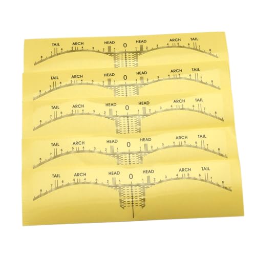 HEATSHAKING 10stücke Einweg-augenbrauenlineal-aufkleber Mini-messschieber Für Augenbrauenformung Messzubehör Aus Material Gelb von HEATSHAKING