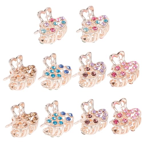 HEATSHAKING 10 Stück Kleiner Haarklammern Mit Strass Kleine Haarklammer Für Dünnes Haar Stylische Haarnadeln in Bunt Und Blau Für Damen Und Mädchen Für Hochsteckfrisuren Und Ponyfrisuren von HEATSHAKING