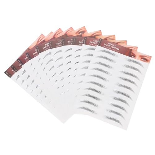 HEATSHAKING 10 Stück Teiliges Bionic Augenbrauen Tattoos Natürliche Fake Eyebrow Stickers für Frauen Schnelle Anwendung Voller Look Hautschonend von HEATSHAKING