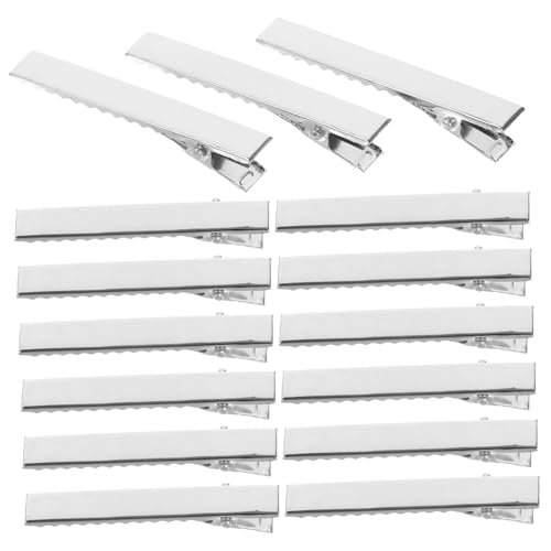 HEATSHAKING 100 Stück Alligator Haarclips Metall Haarklammern Silber Haarschneide Clips für Friseure Rutschfest Vielseitig Einsetzbar Haarstyling Zubehör für Damen und Mädchen von HEATSHAKING