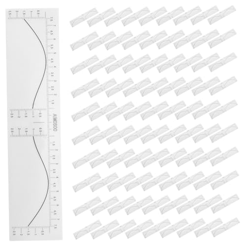 HEATSHAKING 100 Stück Augenbrauen Schablonen Aufkleber Einweg Augenbrauen Stencil Tool mit Starker Haftung Präzises Vermessungswerkzeug und Make Up Training von HEATSHAKING