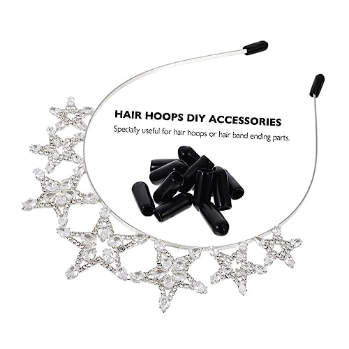 HEATSHAKING 100stücke Stirnband Gummi-endkappen Haarband Verschlusskappen Kopfbedeckungszubehör Haar Zubehör Mit Endkappen Für Haarspangen Schutz Vor Verletzungen von HEATSHAKING