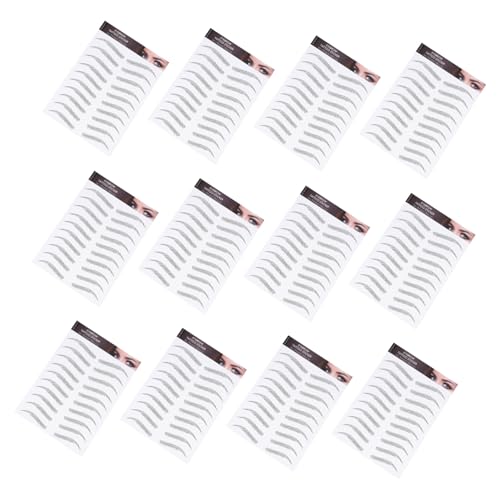 HEATSHAKING 12 Blatt Wasserdichte Teilig Fake Augenbrauen Tattoos Aufkleber Naturgetreu Haarähnlich Langlebig und Einfach Anzuwenden Augenbrauenform für Damen und Mädchen von HEATSHAKING