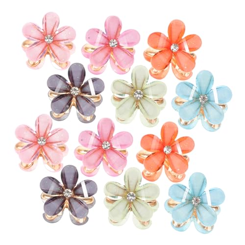 HEATSHAKING 12 Stück Teiliges Kleine Metallblumen Haarspangen Mini Krallenklemmen mit Robustem Metall Vielseitig für und Seitenhaare Kompakt Tragbar Haarschmuck Accessoires für Damen und von HEATSHAKING