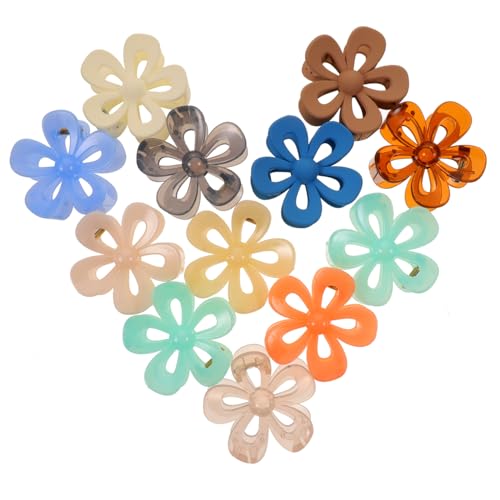 HEATSHAKING 12stücke Blumen-haarklammern Für Frauen Matte Blumenclips Als Haarspangen Rutschfeste Klammern Für Langes Haar Vielseitige Haarklammern Für Verschiedene Anlässe von HEATSHAKING