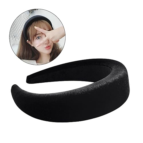 HEATSHAKING Breiter Damen Haarreifen Schwammbeschichtung Schwarz Für Frauen Und Mädchen Als Haarschmuck von HEATSHAKING