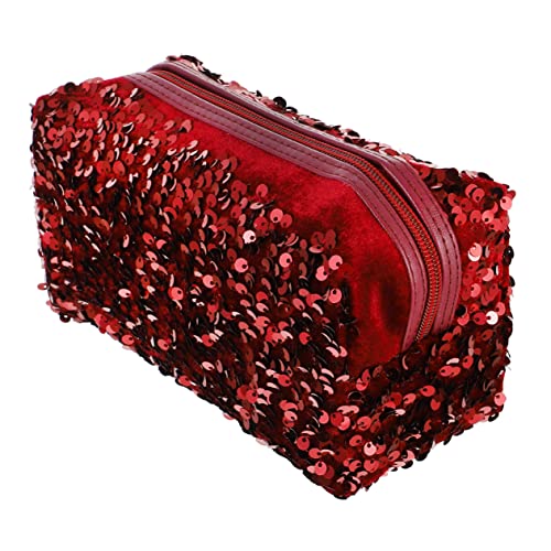HEATSHAKING 1Stück Kosmetiktasche Damen mit Pailletten Tragbarer Schminkkoffer für Reise Toilettenartikel und Make Up Großzügige Aufbewahrung Leicht und Multifunktional als von HEATSHAKING