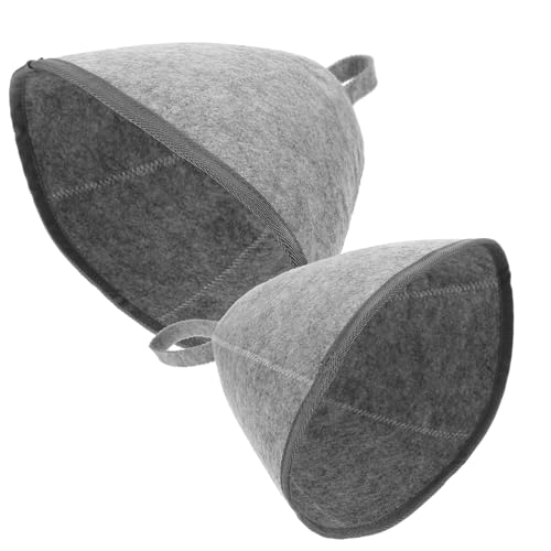 HEATSHAKING 2 Stck Filz Saunahut für Herren und Damen Dickes Bequemes Saunahut aus Filz Unisex Sauna Kopfbedeckung Schützt vor Hitze mit Praktischem Aufhängeband Geeignet für Natürliche von HEATSHAKING