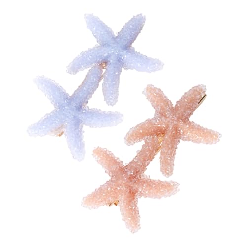 HEATSHAKING 2 Stück Einzigartige Seestern Haarclips Candy Farben und Modische Haarklammern für Party und Alltag Langlebiges Material Haarschmuck Accessoire für Mädchen und Frauen von HEATSHAKING