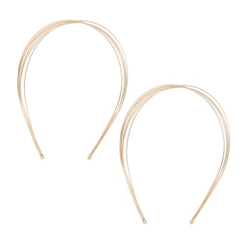 HEATSHAKING 2 Stück Mehrlagiges Dünnes Metall haarband Goldfarben Rutschfeste Haarschmuck stirnbänder für Frauen und Mädchen Eleganter Hochzeitsschmuck Langlebig Formstabil von HEATSHAKING