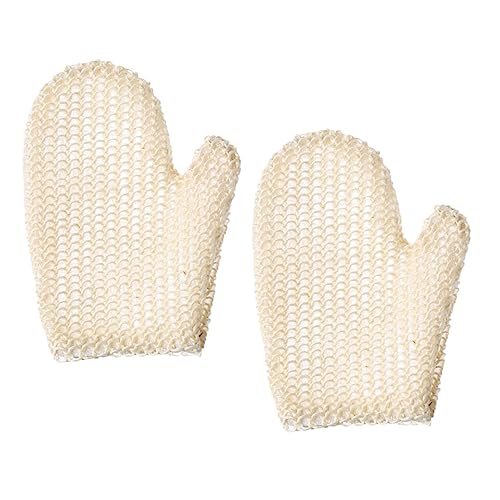 HEATSHAKING 2 Stück Peelinghandschuhe aus Sisal mit Daumen Kompakte Tragbare Badehandschuhe zur Sanften Hautmassage und Effektivem Körperpeeling für Damen und Herren Fördert Durchblutung und von HEATSHAKING