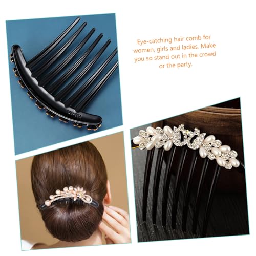 HEATSHAKING 2 Stück Perlen Haarkamm Braut mit Strass Besatz Eleganter Schmuck für Hochzeit Festliche Frisuren Damen Mädchen von HEATSHAKING