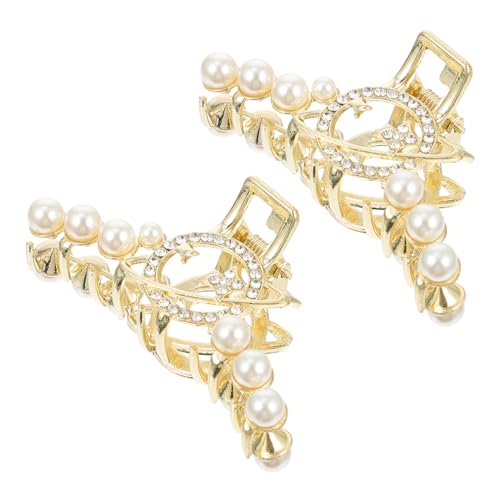 HEATSHAKING 2 Stück Perlen Haarklammern Geometrisch Haarklammern mit Haarschmuck für Damen und Mädchen Eleganter Haarschmuck für Party und Alltag von HEATSHAKING