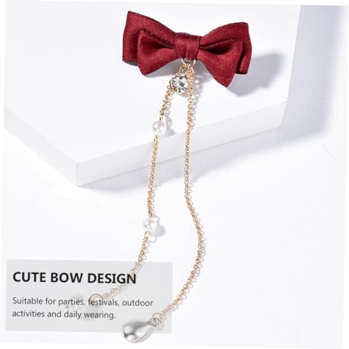 HEATSHAKING 2 Stück Rote Schleifen Haarspangen mit Quasten Teiliges Süßer Haarschmuck für Mädchen Festhaltende Clips Charmante Bunte Accessoires für Frauen und Mädchen von HEATSHAKING