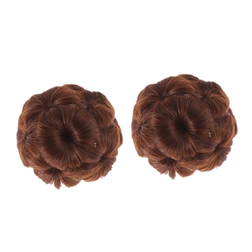 HEATSHAKING 2 Stück Scrunchy Haarteile mit Blüten Haarclip Damen Dutt Extensions Hochtemperaturbeständig Sicher Haltend Elegant für Alltag und Besondere Anlässe von HEATSHAKING