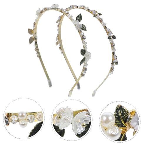 HEATSHAKING 2 Stück Teiliges Damen Haargummi mit Strass und Perlen Eleganter Kristall Haarreif für Hochzeit Party und Festliche Anlässe Tragbares Stilvolles Accessoire von HEATSHAKING