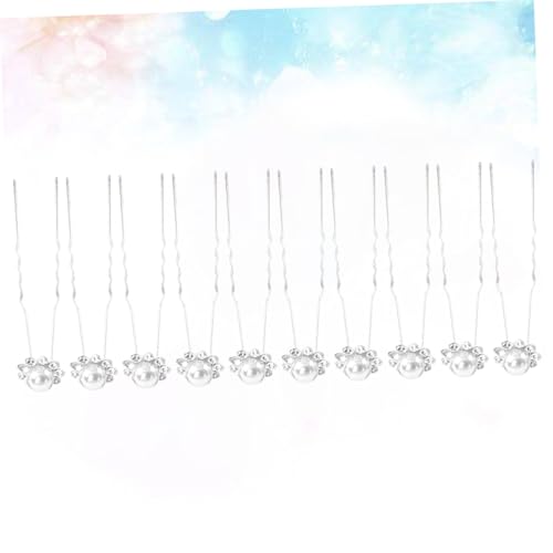 HEATSHAKING 20 Stück Teiliges Weiße Perlen Haarnadeln U förmig Langlebig Damen Haarschmuck Braut Hochzeit Party Alltagsstil von HEATSHAKING