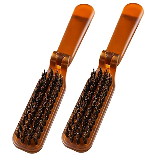 HEATSHAKING 2Stücke Faltbarer Haarkamm Kompakter Friseur Haarpinsel für Männer für Reisen Sanfte und Knotenentfernung von HEATSHAKING