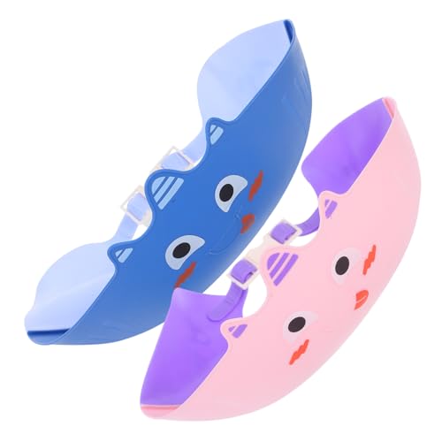 HEATSHAKING 2stücke Junge Mädchen Duschhaube Mit Verstellbarem Gurt Wasserdichtes Material Cartoon-design Für Junge Mädchen Und Kleinkinder Haarwaschschild Badehaube Für Unterwegs von HEATSHAKING