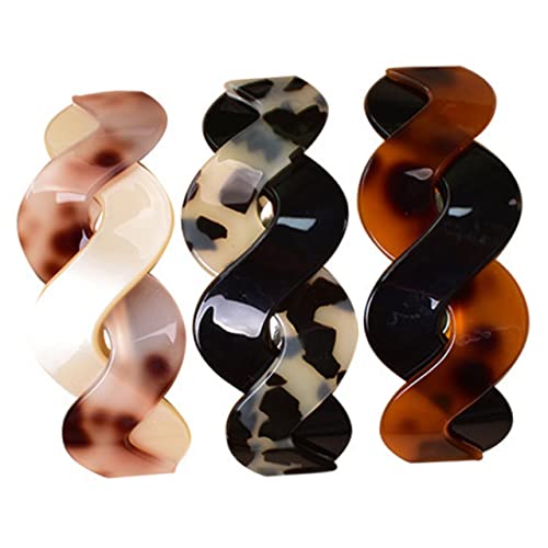 HEATSHAKING 3 Stück Große Haarspangen aus Acryl für Damen Rutschfeste Haarklammern mit Starkem für Pferdeschwanz und Dutt Leicht und Bequem in Rotbraun Schildpatt und Schildpatt von HEATSHAKING