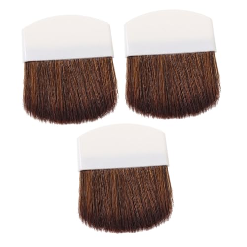 HEATSHAKING 3 Stück Mini Makeup Pinsel Teiliges mit Kurzem Kunststoffgriff Weiche Dichte Borsten für Puder Foundation und Lidschatten Kompakt und Portabel für Präzises Auftragen und Unterwegs von HEATSHAKING
