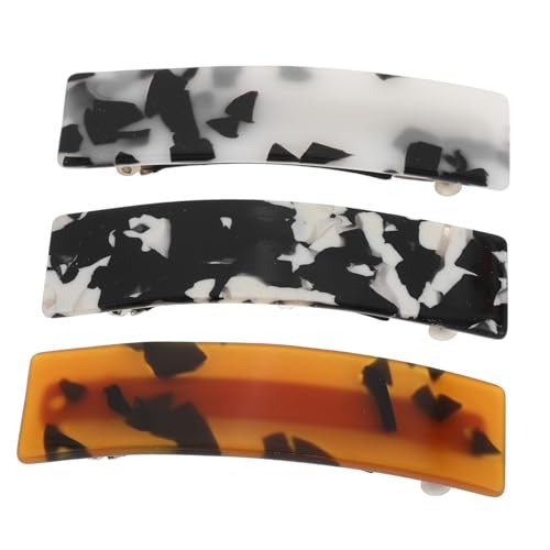 HEATSHAKING 3 Stück Teiliges Eckige Acetat Haarklammern mit Federverschluss Leopardenmuster Fester für Vielseitige Haarspangen für Damen bei Alltag Party Hochzeit von HEATSHAKING