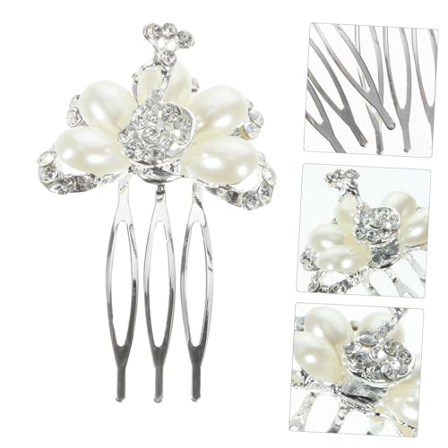 HEATSHAKING 3 Stück Teiliges Haarkamm Funkelnden Strasssteinen und Perlen Eleganter Brautschmuck für Hochzeit Verlobung und Festliche Frisuren Sicherer Ziepen Modisches Haarzubehör für Frauen von HEATSHAKING
