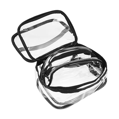 HEATSHAKING 3Stücke Reisekosmetik Teiliges wasserdichte Kosmetikbeutel für Damen und Herren Transparent Einfach zu Reinigen und Langlebig für Reisen von HEATSHAKING