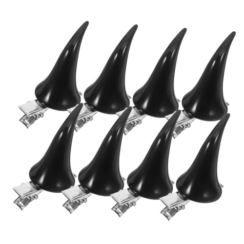 HEATSHAKING 4 Paare Gothic Teufelshorn Haarspangen aus Leichtem Harz Realistisch Gestaltete Halloween Kostüm Clips für Damen Multifunktionaler Kopfschmuck für Party und Cosplay von HEATSHAKING