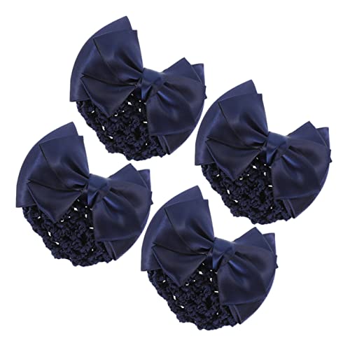 HEATSHAKING 4 Stck Teiliges Haarnetz mit Schleifen Haarclip für Damen Elastisch Stabiler für Dutt Frisuren Geeignet für Krankenschwestern Hotelpersonal und Alltag Charmantes Design von HEATSHAKING