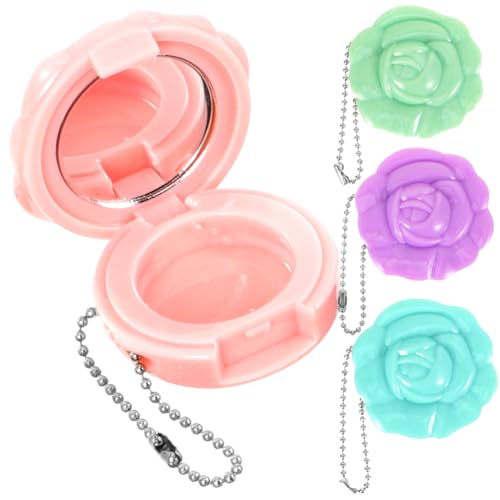 HEATSHAKING 4 Stück Teiliges Lippenstift Etui Kleine Nachfüllbare Kosmetikdosen Praktische Lippenbalsam Behälter Leichter Lippenstift Aufbewahrungskoffer mit Rosen Design für Damen Unterwegs von HEATSHAKING