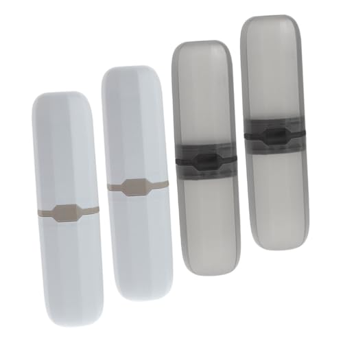 HEATSHAKING 4-teiliger Zahnbürsten- Und Zahnpastahalter: – Tragbarer Zahnbürsten- Und Zahnpastabehälter – Schlankes Design Für Koffer – Kulturbeutel-Organizer Für Geschäftsreisen von HEATSHAKING